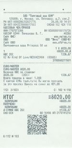 Кассовые чеки с подтверждением в Верещагино